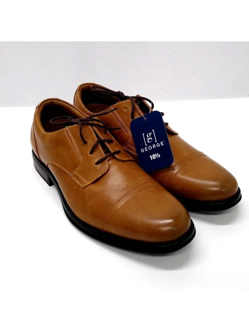 George Branford Oxfords Casual Dress Shoe Cap Toe Men Size 10.5 Fit True to Size